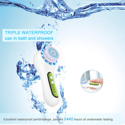 3-in-1 Electric Facial Cleansing Brush System | Waterproof | Rechargeable | Perfect for All Skin Types