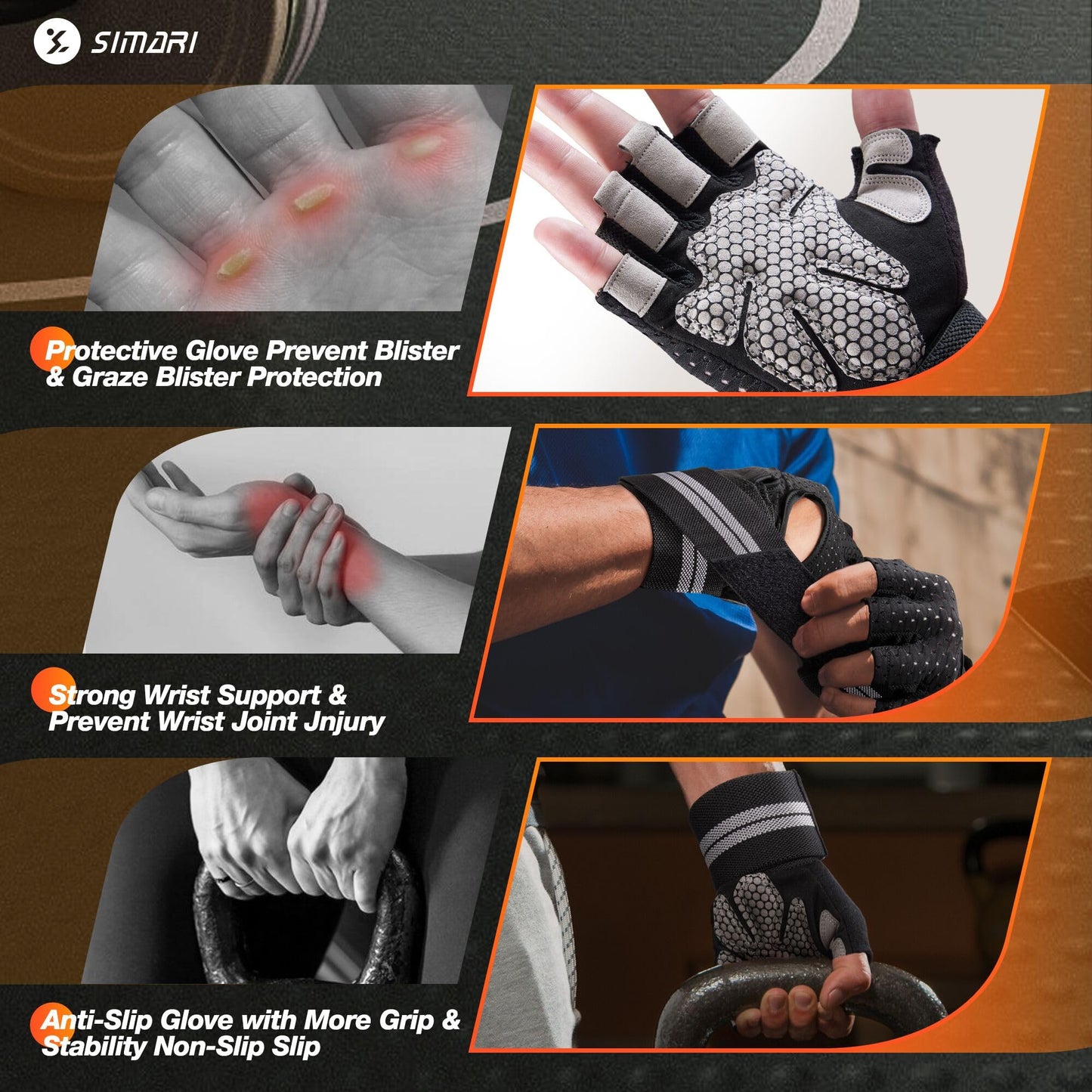 Breathable Workout Gloves with Wrist Support | Full Palm Protection