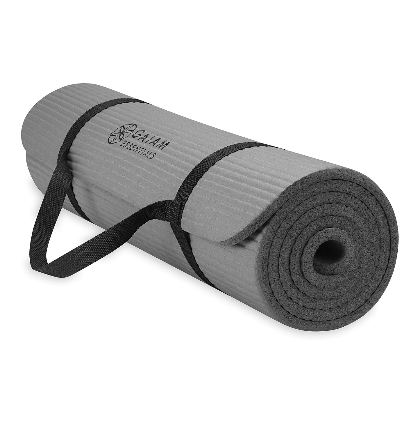 Extra-Thick Yoga Mat with Carrying Strap | Comfortable Fitness &amp; Exercise Mat for Yoga, Pilates, and Workouts