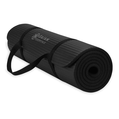 Extra-Thick Yoga Mat with Carrying Strap | Comfortable Fitness &amp; Exercise Mat for Yoga, Pilates, and Workouts