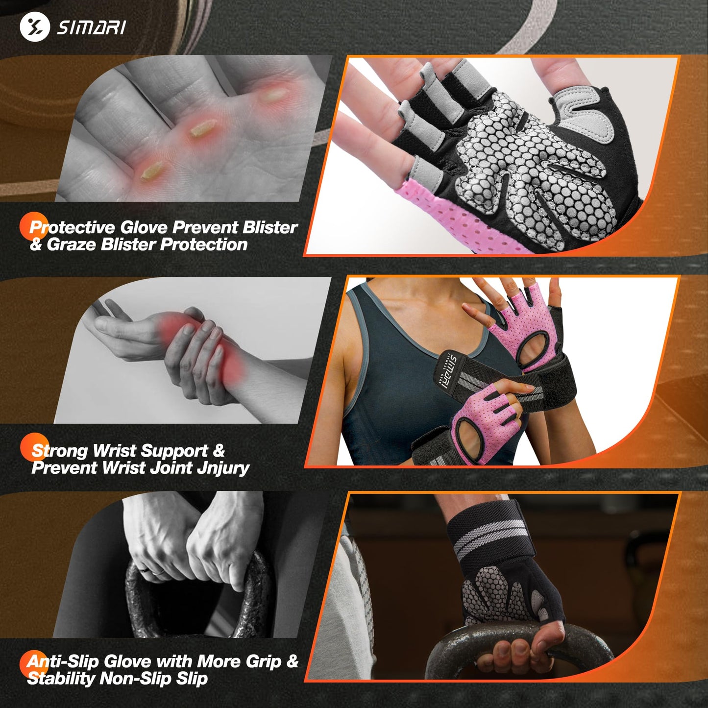 Breathable Workout Gloves with Wrist Support | Full Palm Protection