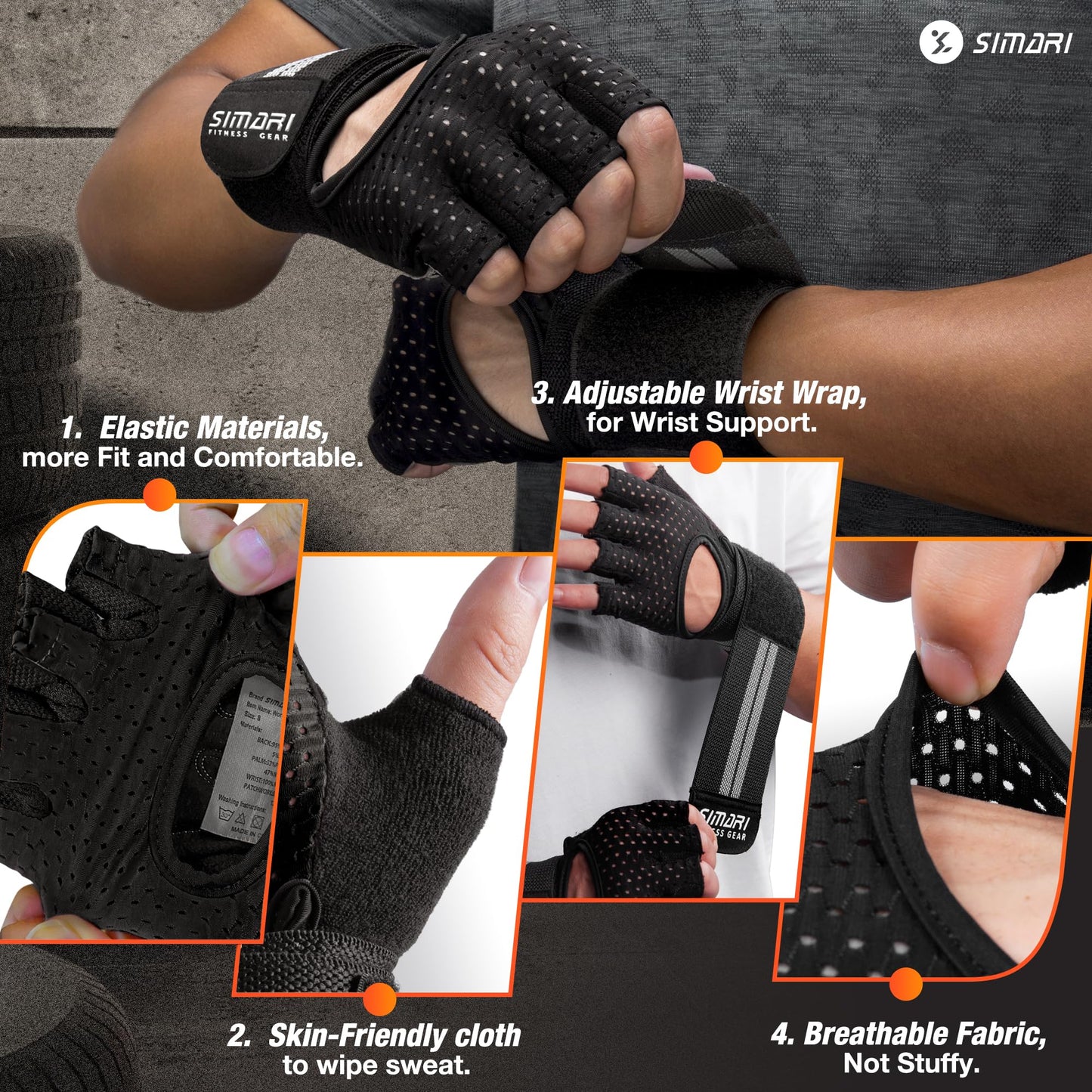 Breathable Workout Gloves with Wrist Support | Full Palm Protection