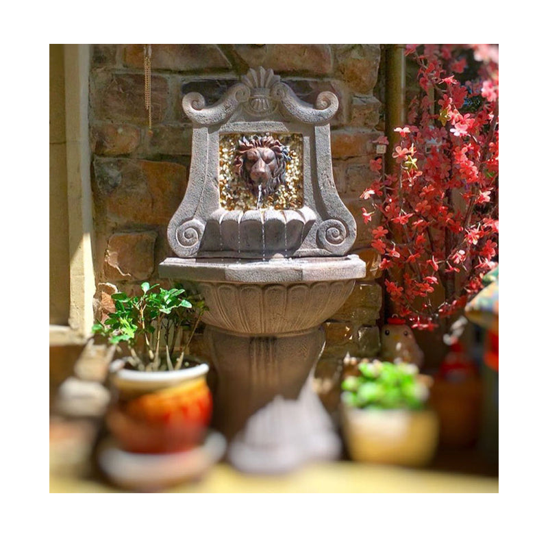 Majestic Lion Head Water Fountain | Elegant Outdoor Decor | Soothing Cascading Water